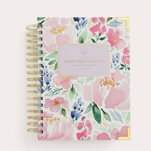 Simplified NIB 2026 Spiral Daily Planner in Cottage Floral